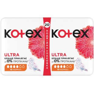 Kotex Ultra, Dry Normal Duo, 20 шт., Гігієнічні прокладки