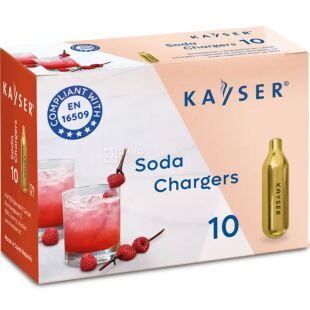 Kayser, 10 шт., Капсули (балончики) для содової, CO2