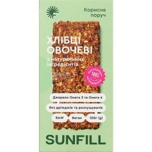Sunfill, 100 г, Хлібці овочеві безглютенові Санфіл