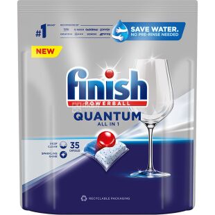 Finish Quantum Ultimate, 35 шт., Таблетки для посудомоечных машин, Финиш