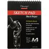 Chivalry SKETCH PAD, Альбом на пружині для ескізів, 20 чорних аркушів А4, 110 г/м2