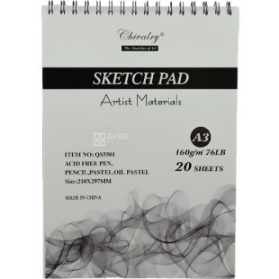 Chivalry SKETCH PAD, Альбом для пастелі на пружині, 20 аркушів А3, 160 г/м2