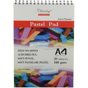 Chivalry Pastel Pad, Альбом для пастели на пружине, 20 листов А4, 160 г/м3