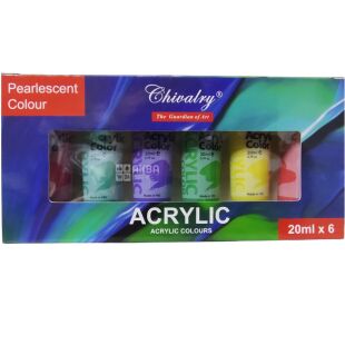 Chivalry, 6 шт. х 20 мл, Фарби акрилові перламутрові, в асортименті