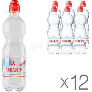 Девайтіс Спорт, Упаковка 12 шт. х 0,5 л, Вода мінеральна негазована, ПЕТ
