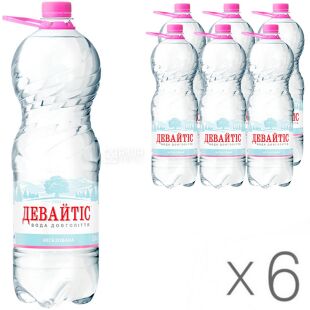 Девайтіс, Упаковка 6 шт. х 2 л, Мінеральна вода, негазована, ПЕТ