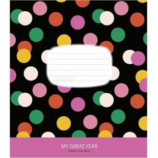 Школярик, 1 шт., Тетрадь на скобе в линию, 12 листов, в ассортименте