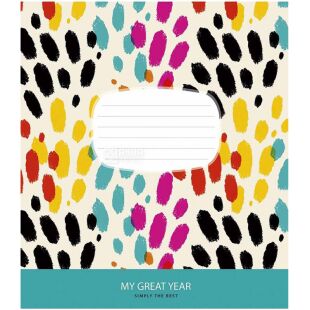 Школярик, 1 шт., Тетрадь на скобе в линию, 12 листов, в ассортименте