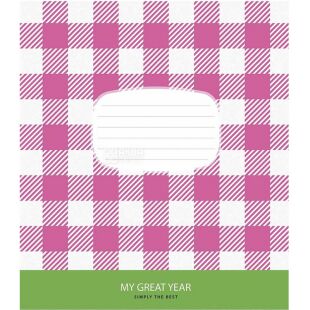 Школярик, 1 шт., Тетрадь на скобе в линию, 12 листов, в ассортименте