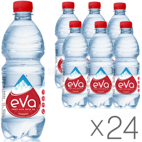 Acqua Eva, 0.5 L, Pack of 24 pcs., Aqua Eva, Mineral carbonated water, PET
