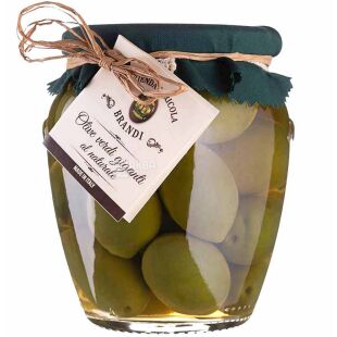 Brandi, 280 г, Оливки зеленые гигантские, в рассоле, калибр 26 мм