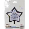 Angel Gifts, Кулька повітряна, Зірка  Happy birthday, 45 х 45 см, фольга, в асортименті