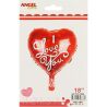 Angel Gifts, Кулька повітряна, Серце I love you 41 см, фольга, в асортименті