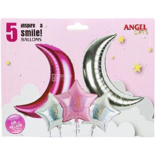 Angel Gifts, 5 шт., Воздушные шарики Ночное небо, фольга, в ассортименте