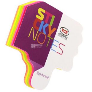 VGR, 100 листов, ВГР, Бумага для записей Лайк, неоновая, ассорти, с клейким слоем, 70х70 мм