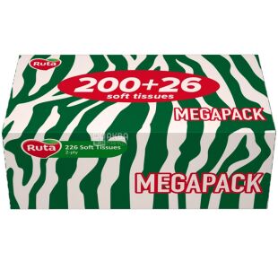 Ruta, Family Pack, 200+26 шт., Серветки косметичні Рута, 2-шарові, 20х21 см