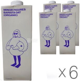 Minor Figures, Упаковка 6 шт. х 1 л, Напиток овсяный для бариста, органический