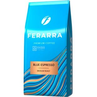 Ferarra Blue Espresso, 1 кг, Кава в зернах темного обсмаження Ферарра, купаж