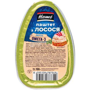 Hame, 100 г, Паштет лососевий, ж/б
