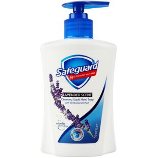 Safeguard, 225 мл, Мило антибактеріальне Сейфгард, Ніжний догляд, з ароматом Лаванди, з дозатором