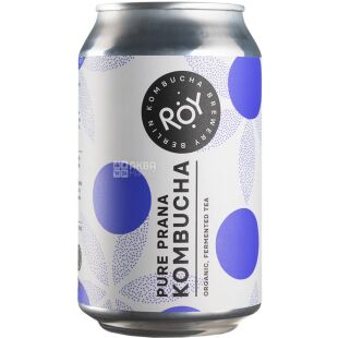 ROY Kombucha, 330 мл, Комбуча Пьюр Прана, напиток ферментированный, органический, ж/б