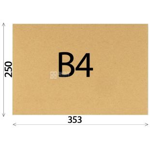 Конверт В4 (250х353 мм) крафт боковой 50 шт., с отрывной лентой