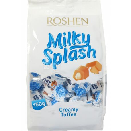 Roshen Milky Splash, Конфеты ирис с молочной начинкой, 150 г
