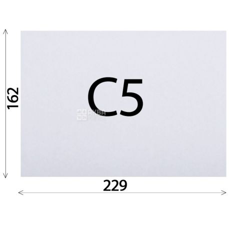Envelope C5 (162х229 mm) white 100 pcs., With a tear-off tape