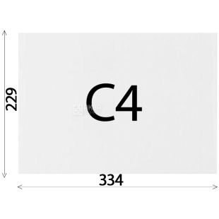 Конверт С4 (229х324 мм) білий 50 шт., з відривною стрічкою