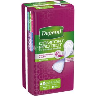 Depend Comfort-Protect Mini, 14 шт., Урологічні прокладки, 2 краплі