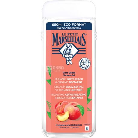 Le Petit Marseillais White Peach and Nectarine, Shower Gel, 650 ml