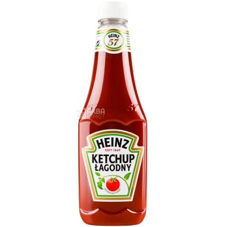 Heinz, 570 г, Кетчуп нежный Хайнц, ПЭТ