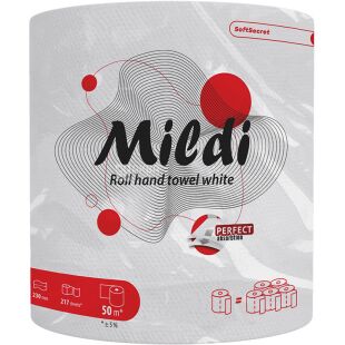 Mildi Absorbtion, 1 рул., Рушник паперовий Мілді, 2-шаровий, 50 м, 217 аркушів, 230 х 225 мм