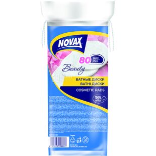 Novax, 80 шт., Ватні диски, косметичні