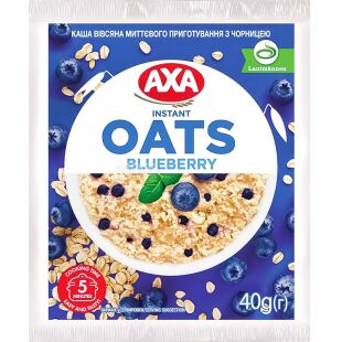 АХА, 40 г, Каша вівсяна, з чорницею, моментального приготування