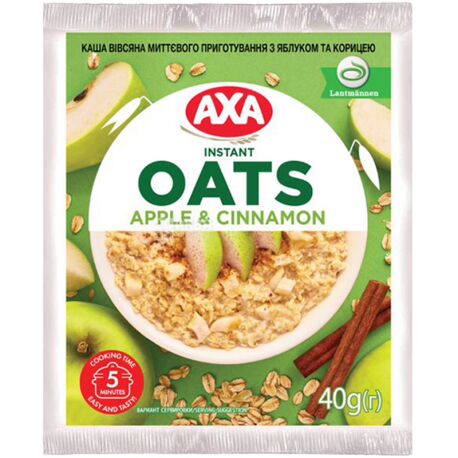 AXA, 40 g, instant porridge, oatmeal with apple and cinnamon
