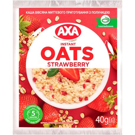 AXA, 40 g, Instant porridge, Oatmeal, Strawberry