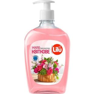 Lilu, 500 мл, Жидкое косметическое мыло без фофатов Лилу,  Цветочное, с дозатором