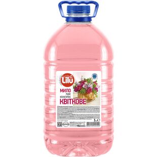 Lilu, 5 л, Рідке косметичне мило без фосфатів Лілу, Квіткове, ПЕТ