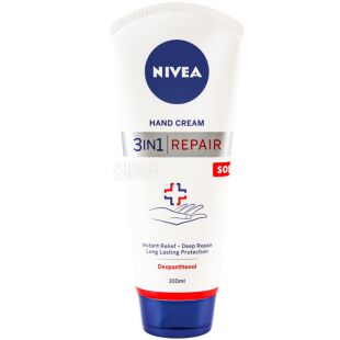 Nivea Repair SOS, 100 мл, Крем для рук 3 в 1, Відновлюючий