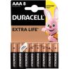 Duracell, Alkaline, ААА, LR03, 8 шт., Батарейки алкалінові