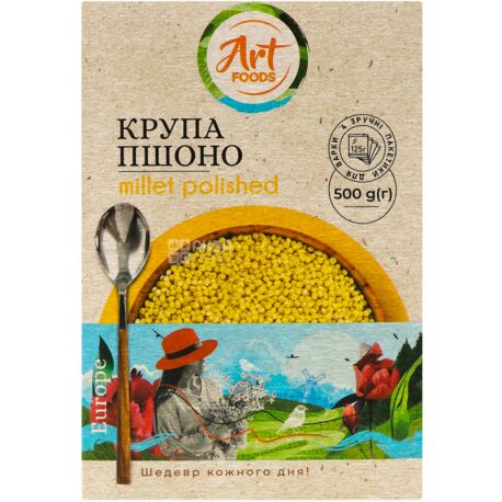 ArtFoods, 4 * 125 g, Groats, Polished millet