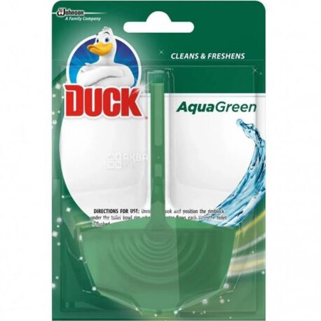 Duck, Aqua 4в1, 40 г, Блок для унитаза подвесной, зеленый