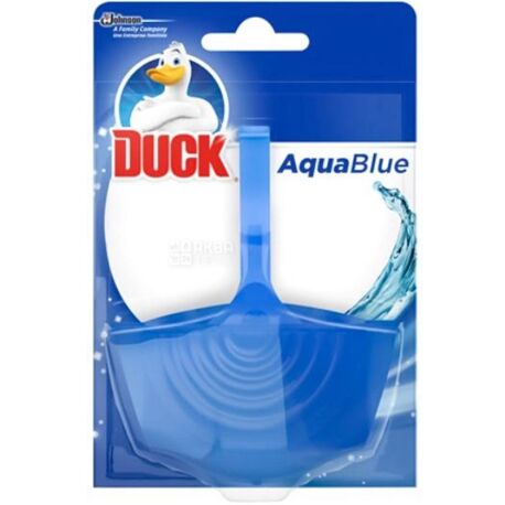 Duck Aqua Blue, 40 мл, Змінний блок для унітазу 4в1, Морський, ефект синьої води