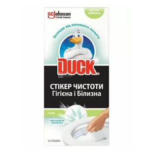 Duck, 3 шт., Стикеры чистоты для унитазов Лайм, с хлор-актив компонентом