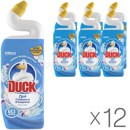 Duck, 500 мл, Упаковка по 12 шт., Средство для чистки унитаза, Морской