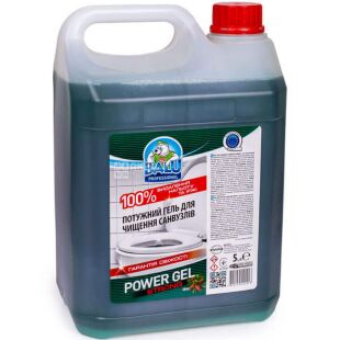 Balu Power Gel Strong, 5 л, Гель-концентрат для чищення санвузлів, з ароматом Хвої, каністра