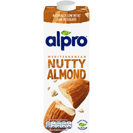 Alpro, Almond Original, 1 л, Алпро, Мигдалеве молоко, оригінальне, вітамінізоване