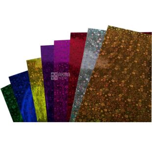Zibi, Бумага цветная, голографическая, для творчества, А4, 8 шт., ассорти