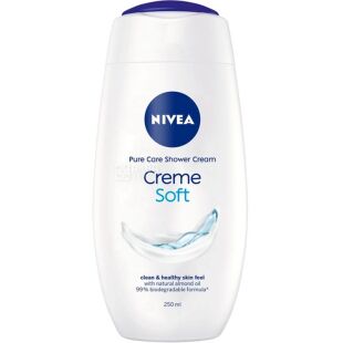 Nivea Creme Soft, 250 мл, Гель-уход для душа, с миндальным молочком